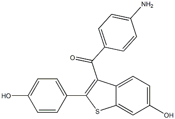 1-(4-Aminophenyl)-1-[6-hydroxy-2-(4-hydroxyphenyl)benzo[b]thiophen-3-yl]methanone Struktur