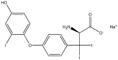 (S)-2-Amino-3-[4-(4-hydroxy-2-iodophenoxy)phenyl]-3,3-diiodopropanoic acid sodium salt Struktur