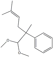 2,5-Dimethyl-2-phenyl-1,1-dimethoxy-4-hexene Struktur