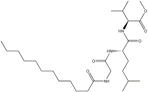 N-[(S)-2-[[[(Dodecanoyl)amino]acetyl]amino]-5-methylhexanoyl]-L-valine methyl ester Struktur