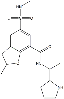 2,3-Dihydro-2-methyl-5-(methylaminosulfonyl)-N-[1-methyl-2-pyrrolidinylmethyl]benzofuran-7-carboxamide Struktur