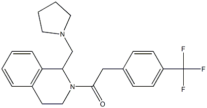 1,2,3,4-Tetrahydro-2-[(4-trifluoromethylphenyl)acetyl]-1-[(1-pyrrolidinyl)methyl]isoquinoline Struktur