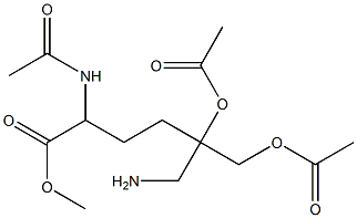 6-Amino-2-(acetylamino)-5-acetoxy-5-(acetoxymethyl)hexanoic acid methyl ester Struktur