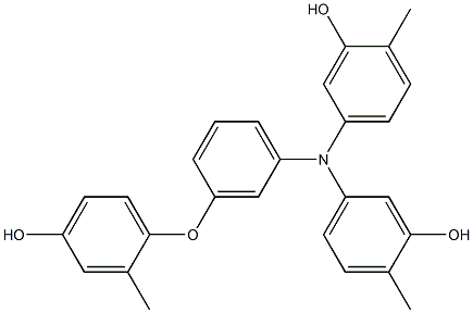 N,N-Bis(3-hydroxy-4-methylphenyl)-3-(4-hydroxy-2-methylphenoxy)benzenamine Struktur