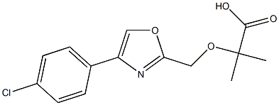 2-[[4-(4-Chlorophenyl)-2-oxazolyl]methoxy]-2-methylpropionic acid Struktur