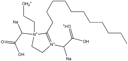 1,3-Bis(sodiocarboxymethyl)-4,5-dihydro-1-(2-hydroxyethyl)-2-undecyl-1H-imidazole-1,3-diium Struktur