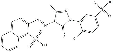 2-[[[1-(2-Chloro-5-sulfophenyl)-4,5-dihydro-3-methyl-5-oxo-1H-pyrazol]-4-yl]azo]-1-naphthalenesulfonic acid Struktur