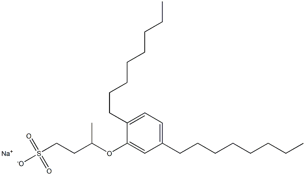 3-(2,5-Dioctylphenoxy)butane-1-sulfonic acid sodium salt Struktur