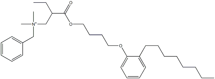 N,N-Dimethyl-N-benzyl-N-[2-[[4-(2-octylphenyloxy)butyl]oxycarbonyl]butyl]aminium Struktur