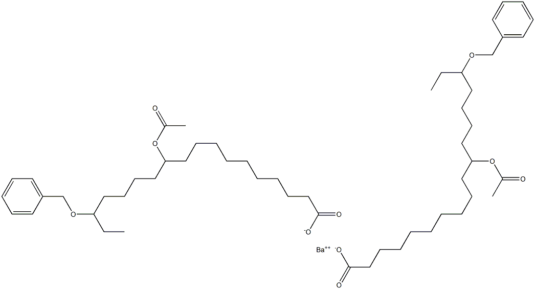 Bis(16-benzyloxy-11-acetyloxystearic acid)barium salt Struktur