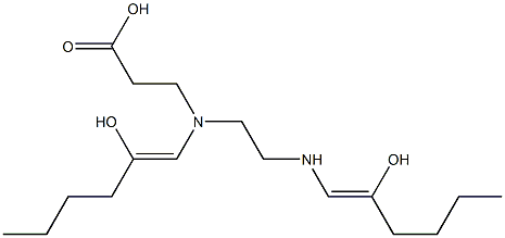 3-[N-(2-Hydroxy-1-hexenyl)-N-[2-(2-hydroxy-1-hexenylamino)ethyl]amino]propionic acid Struktur