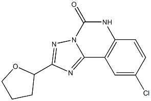 9-Chloro-2-[(tetrahydrofuran)-2-yl][1,2,4]triazolo[1,5-c]quinazolin-5(6H)-one Struktur