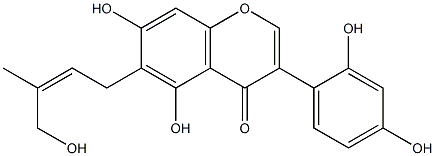 6-[(2Z)-3-Methyl-4-hydroxy-2-butenyl]-2',4',5,7-tetrahydroxyisoflavone Struktur