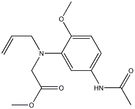 (5-Acetylamino-N-allyl-2-methoxyanilino)acetic acid methyl ester Struktur