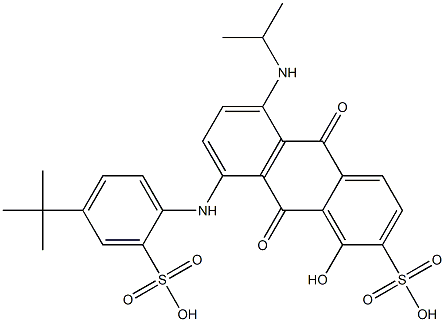 8-[[4-(1,1-Dimethylethyl)-2-sulfophenyl]amino]-9,10-dihydro-1-hydroxy-5-[(1-methylethyl)amino]-9,10-dioxo-2-anthracenesulfonic acid Struktur