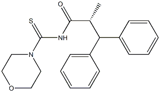 (-)-N-[(R)-2-Methyl-3,3-diphenylpropionyl]-4-morpholinecarbothioamide Struktur