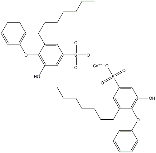 Bis(6-hydroxy-2-heptyl[oxybisbenzene]-4-sulfonic acid)calcium salt Struktur