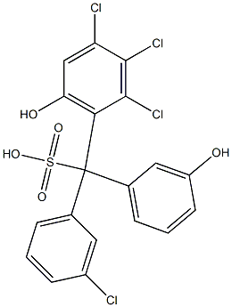 (3-Chlorophenyl)(2,3,4-trichloro-6-hydroxyphenyl)(3-hydroxyphenyl)methanesulfonic acid Struktur