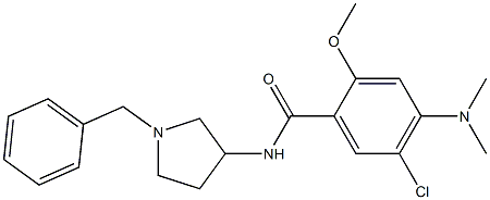 N-(1-Benzyl-3-pyrrolidinyl)-5-chloro-2-methoxy-4-(dimethylamino)benzamide Struktur