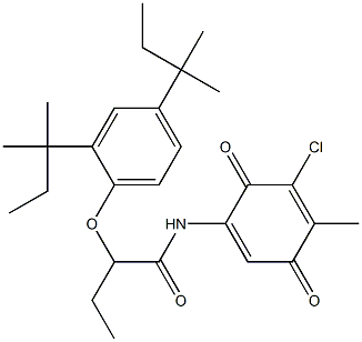 2-Chloro-3-methyl-6-[2-(2,4-di-tert-pentylphenoxy)butyrylamino]-1,4-benzoquinone Struktur