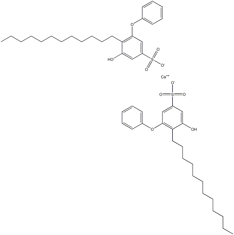 Bis(5-hydroxy-6-dodecyl[oxybisbenzene]-3-sulfonic acid)calcium salt Struktur