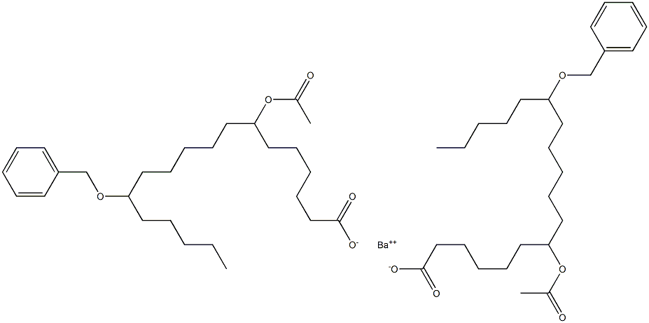 Bis(13-benzyloxy-7-acetyloxystearic acid)barium salt Struktur