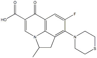 2-Methyl-7-fluoro-8-(thiomorpholin-4-yl)-1,2-dihydro-5-oxo-5H-2a-azaacenaphthylene-4-carboxylic acid Struktur