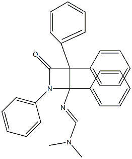 4-[[(Dimethylamino)methylene]amino]-1,3,3,4-tetraphenylazetidin-2-one Struktur