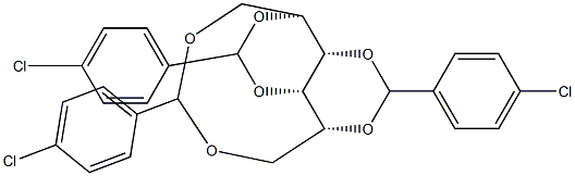 1-O,6-O:2-O,4-O:3-O,5-O-Tris(4-chlorobenzylidene)-L-glucitol Struktur