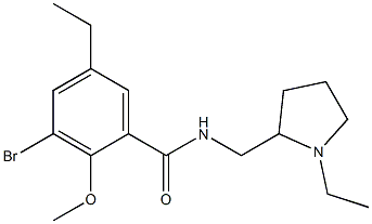 N-[(1-Ethyl-2-pyrrolidinyl)methyl]-2-methoxy-3-bromo-5-ethylbenzamide Struktur