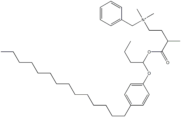 N,N-Dimethyl-N-benzyl-N-[3-[[1-(4-tetradecylphenyloxy)butyl]oxycarbonyl]butyl]aminium Struktur