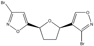 (2R,5S)-Tetrahydro-2-(3-bromoisoxazol-4-yl)-5-(3-bromoisoxazol-5-yl)furan Struktur