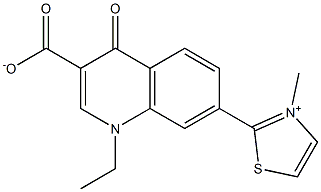 1,4-Dihydro-1-ethyl-4-oxo-7-[(3-methylthiazol-3-ium)-2-yl]quinoline-3-carboxylic acid Struktur