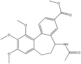 5-Acetylamino-6,7-dihydro-9,10,11-trimethoxy-5H-dibenzo[a,c]cycloheptene-3-carboxylic acid methyl ester Struktur