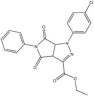 1,3a,4,5,6,6a-Hexahydro-4,6-dioxo-5-(phenyl)-1-(4-chlorophenyl)pyrrolo[3,4-c]pyrazole-3-carboxylic acid ethyl ester Struktur