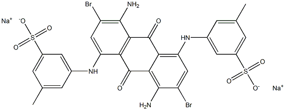 3,3'-[[(4,8-Diamino-3,7-dibromo-9,10-dihydro-9,10-dioxoanthracene)-1,5-diyl]diimino]bis(5-methylbenzenesulfonic acid)disodium salt Struktur