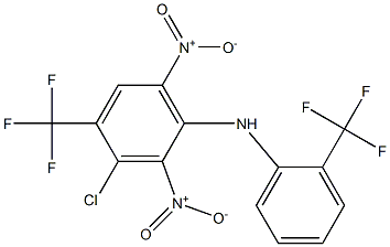 3-Chloro-4-trifluoromethyl-2,6-dinitro-N-[2-trifluoromethylphenyl]benzenamine Struktur