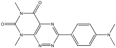 6,8-Dimethyl-3-[4-(dimethylamino)phenyl]pyrimido[5,4-e]-1,2,4-triazine-5,7(6H,8H)-dione Struktur