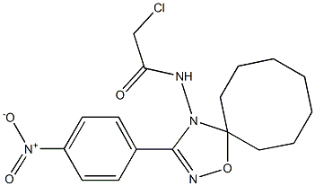 2-Chloro-N-[3-(4-nitrophenyl)-5,5-heptamethylene-1,2,4-oxadiazol-4(5H)-yl]acetamide Struktur