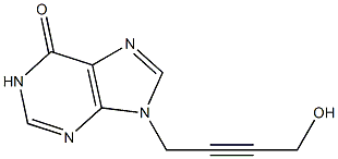 9-(4-Hydroxy-2-butynyl)-9H-purin-6(1H)-one Struktur