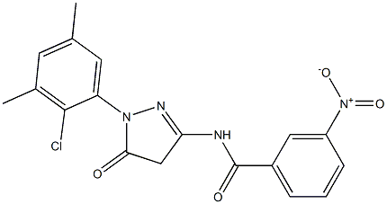 1-(2-Chloro-3,5-dimethylphenyl)-3-(3-nitrobenzoylamino)-5(4H)-pyrazolone Struktur