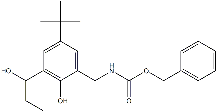 5-tert-Butyl-2-hydroxy-3-(1-hydroxypropyl)benzylcarbamic acid benzyl ester Struktur