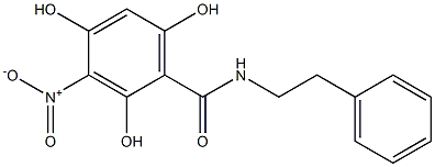 2,4,6-Trihydroxy-3-nitro-N-(2-phenylethyl)benzamide Struktur