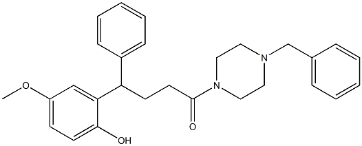 1-[4-(2-Hydroxy-5-methoxyphenyl)-4-phenylbutyryl]-4-benzylpiperazine Struktur