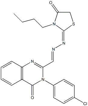 3-(4-Chlorophenyl)-2-[2-[(2,3,4,5-tetrahydro-3-butyl-4-oxothiazole)-2-ylidene]hydrazonomethyl]quinazoline-4(3H)-one Struktur