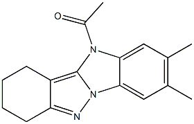 4-Acetyl-2,3-tetramethylene-6,7-dimethyl-4H-pyrazolo[1,5-a]benzimidazole Struktur