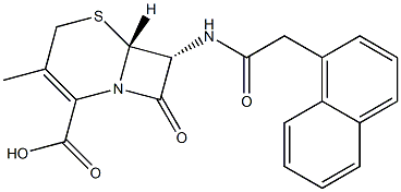 (6R,7R)-7-[(2-Naphtylacetyl)amino]-3-methyl-8-oxo-5-thia-1-azabicyclo[4.2.0]oct-2-ene-2-carboxylic acid Struktur