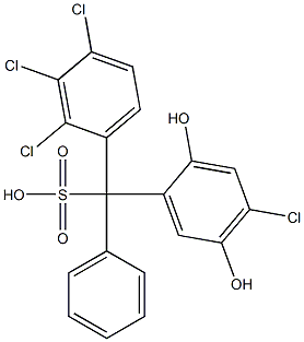 (4-Chloro-2,5-dihydroxyphenyl)(2,3,4-trichlorophenyl)phenylmethanesulfonic acid Struktur