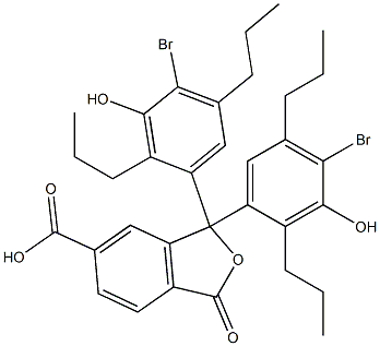 1,1-Bis(4-bromo-3-hydroxy-2,5-dipropylphenyl)-1,3-dihydro-3-oxoisobenzofuran-6-carboxylic acid Struktur