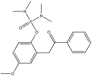 Bis(dimethylamino)[2-(phenylcarbonylmethyl)-4-methoxyphenoxy]phosphine oxide Struktur